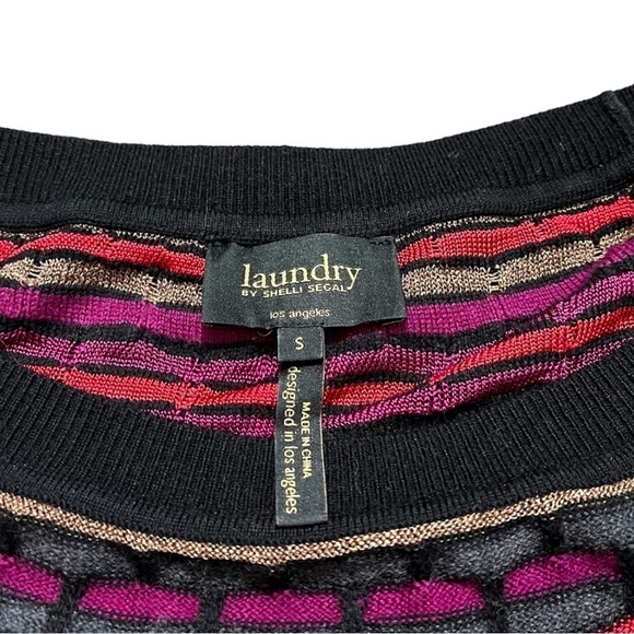 Laundry by Shelli Segal Merino Wool Mix Metallic Sweater Dress sz S - Picture 3 of 13